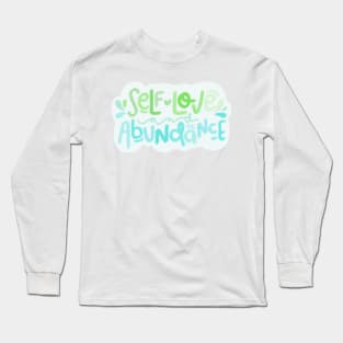 Self Love and Abundance - green and aqua Long Sleeve T-Shirt